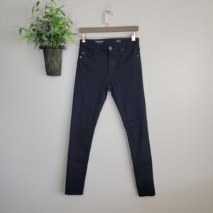 AG 27 Farrah High Rise Skinny Black Jegging Legging Jeans Adriano Goldschmied